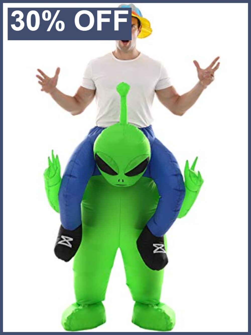 Inflatable Alien Costume Funny Halloween Ride-On Blow Up Adult